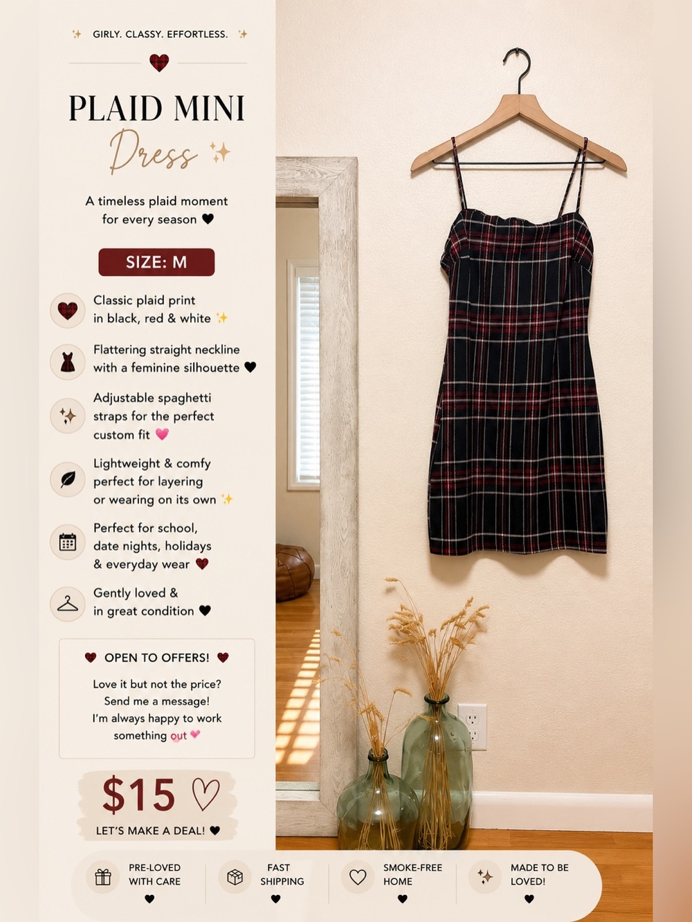 🤎✨ Classic plaid with the cutest silhouette!